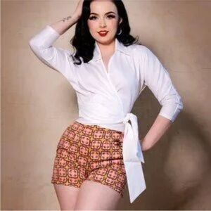 NWOT Pinup Couture GREEN Wrap Top - Small